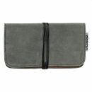 Suede tobacco pouch with ribbon - grey - tobacco pouch -...