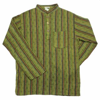 Camisa de algodón - Camisa - modelo 02 - rayas verde-rojo