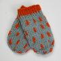 Fäustlinge Kinderhandschuhe Wolle grau orange Handschuhe Kinder Winter