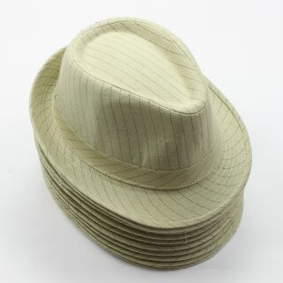 11x Trilby Hüte Hut Set 11 Nadelstreifen beige Fedora Posten Großhandel