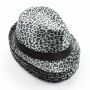 5x Trilby Hüte Hut Set 27 Leopardenmuster grau Fedora Posten Großhandel