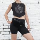 Top con recortes - Crop Top - Camiseta - sin mangas - Flor de la vida - negro