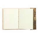 Libreta de cuero - marrón claro - cuaderno de bocetos - diario - pavo real