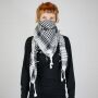 Kufiya - Keffiyeh - tejido basico blanco - negro - Pañuelo de Arafat