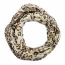 Sciarpa - motivo leopardo 2 beige - nero - 50x180 cm -...