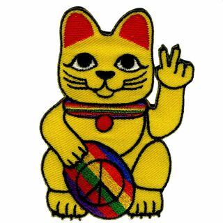 Patch - gatto della fortuna - maneki neko - Segno di pace - toppa