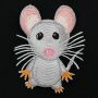 Parche - Ratón - ratoncito - gris - parche