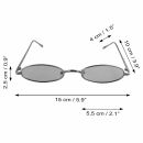 Schmale Sonnenbrille - Oval Future - 90s Retro - 6x2,5 cm