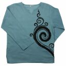 Camisa - Blusa - Camisa de verano - Túnica - Ornamento espiral azul