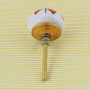 Ceramic door knob shabby chic - Flower 27 - white - orange