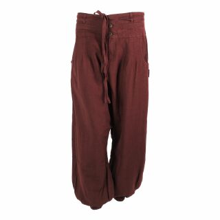 Unisex harem pants - Aladdin pants with wooden buttons - bloomers - Yogi Pants - bordeaux