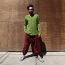 Unisex harem pants - Aladdin pants with wooden buttons - bloomers - Yogi Pants - bordeaux