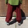Unisex harem pants - Aladdin pants with wooden buttons - bloomers - Yogi Pants - bordeaux