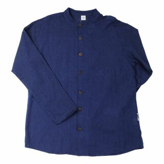 Herrenhemd - Oberhemd - Stehkragen - Mandarinkragen - navyblau
