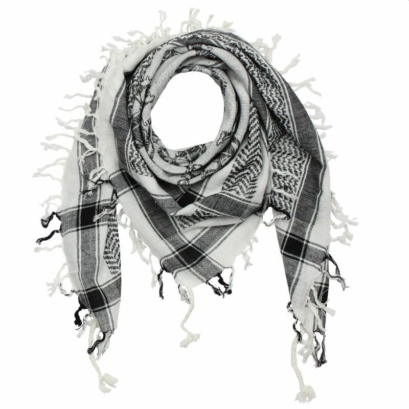 Kufiya - Skulls with bones big white - black - Shemagh - Arafat scarf ...