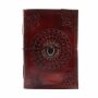 Notizbuch aus Leder groß - rotbraun - Skizzenbuch - Tagebuch - mit Stein - Mandala 03