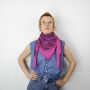 Cotton Scarf - Indian pattern 1 - magenta - squared kerchief