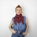 Cotton Scarf - Indian pattern 1 - bordeaux black 85x85 cm - squared kerchief