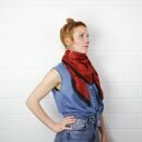 Cotton Scarf - Indian pattern 1 - red black - squared kerchief