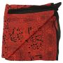 Baumwolltuch - Indisches Muster 1 - rot schwarz - quadratisches Tuch