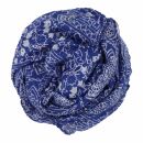 Pañuelo de algodón - Estampado de India 1 - azul oscuro blanco 90x90 cm - Pañuelo cuadrado para el cuello