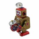 Robot - Robot with drum - gold - tin robot