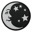 Aufnäher - Mond - Mondsichel - schwarz-weiß -...
