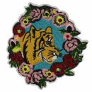 Patch XL - Tiger in flower wreath - back patch