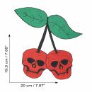 Aufnäher XL - Kirschen - Totenkopfkirschen grün-rot - Rückenaufnäher