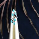 Anillo - anillo de dedo - plata 925 - zarcillo de nácar - tallas ajustables - turquesa