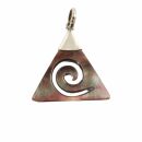 Kettenanhänger - Anhänger - Amulett - 925 Silber - Perlmutt - Dreieck Spirale