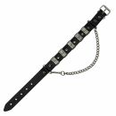Leather boot chain - Conchas 02 - black
