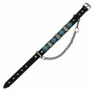 Leather boot chain - gemstones 02 - black