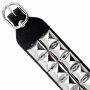 Leather bracelet with pyramid studs - black - rivet strap 02-row