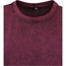 Ladies Acid Washed Cropped Tee berry black