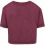 Ladies Acid Washed Cropped Tee berry black