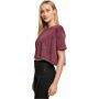 Ladies Acid Washed Cropped Tee berry black