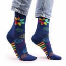 Socken Strümpfe Regenbogen Chakra Mandala Blume blau