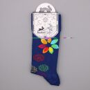 Socken Strümpfe Regenbogen Chakra Mandala Blume blau