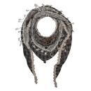 Scarf triangular - Flower pattern 2 - beige - grey - brown