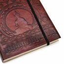 Leather notebook sketchbook diary - tibetan mandala...