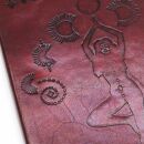 Leather notebook sketchbook diary - cosmic goddess...