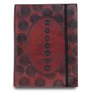 Leather notebook sketchbook diary - seven chakras reddish...