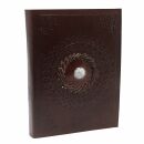 Leather notebook sketchbook diary - mandala moonstone -...