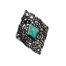 Ring - finger ring - 925 silver - rhombus with stone