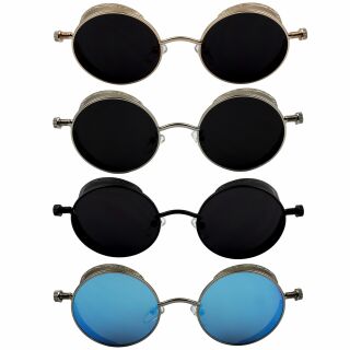 Occhiali da sole rotondi Firefly 4,5cm steampunk retro occhiali nickel unisex