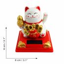 Gato de la suerte activos solar en la base 8cm Maneki-Neko gato chino Lucky cat