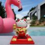 Glückskatze Maneki-Neko Vermögen Solar auf Sockel 8cm Winkekatze Lucky cat