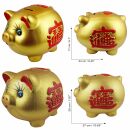 Savings box lucky pig gold piggy bank money box