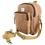 Small backpack beige bag washed jute hiking backpack